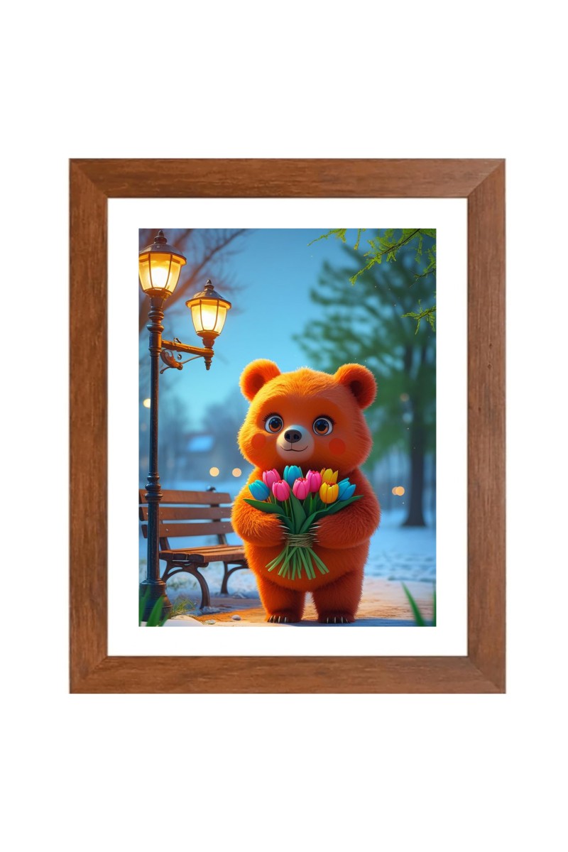 AI Funny AI Funny Teddy Bear Art Picture for Kids Art Picture for Kids - 10x14 inches, Brown Color - Perfect Wall Decor for Children's Room