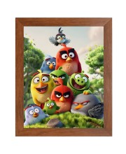 AI Funny AI Funny Angry Birds  Art Picture for Kids Art Picture for Kids - 10x14 inches, Brown Color - Perfect Wall Decor for Children's Room