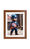 AI Funny AI Funny cute baby captain america Art Picture for Kids Art Picture for Kids - 10x14 inches, Brown Color - Perfect Wall Decor for Children's Room