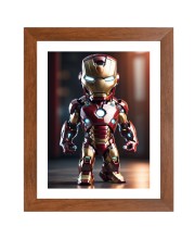AI Funny AI Funny cute baby Iron Man  Art Picture for Kids Art Picture for Kids - 10x14 inches, Brown Color - Perfect Wall Decor for Children's Room