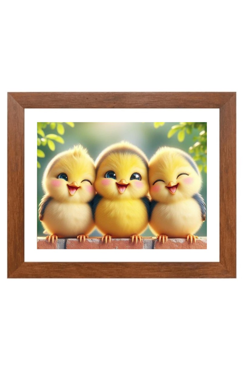 AI Funny AI Funny Cute Birds Art Picture for Kids Art Picture for Kids - 10x14 inches, Brown Color - Perfect Wall Decor for Children's Room