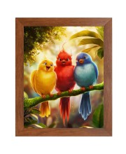 AI Funny AI Funny Cute Birds On Tree  Art Picture for Kids Art Picture for Kids - 10x14 inches, Brown Color - Perfect Wall Decor for Children's Room