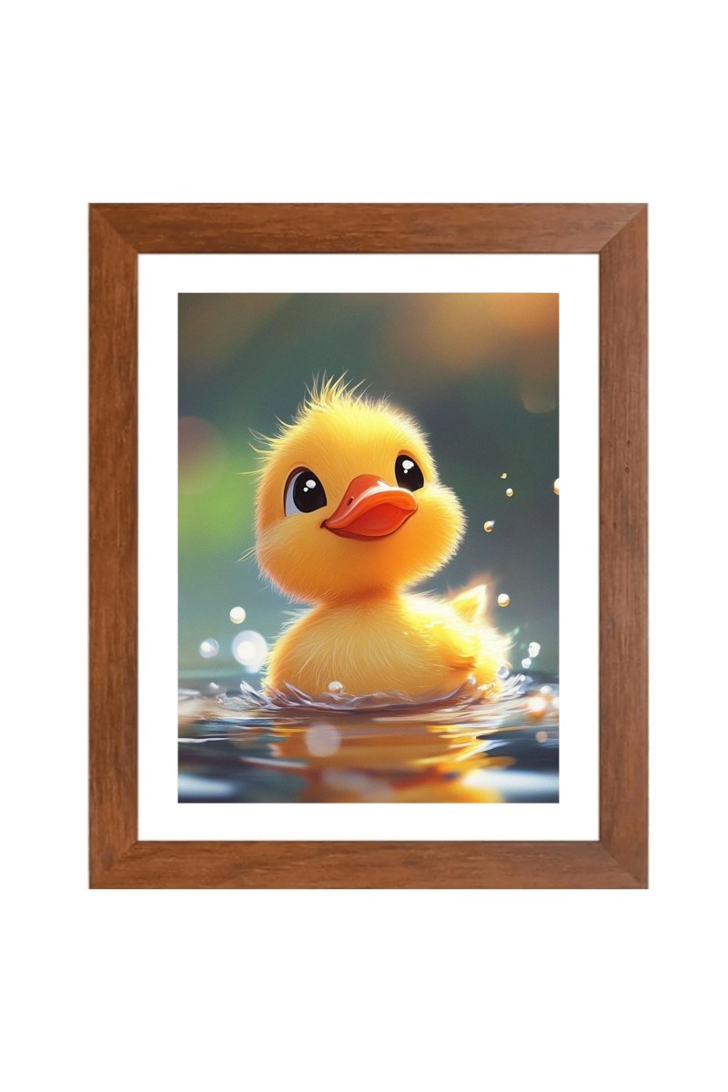 AI Funny AI Funny Cute Duck Art Picture for Kids Art Picture for Kids - 10x14 inches, Brown Color - Perfect Wall Decor for Children's Room
