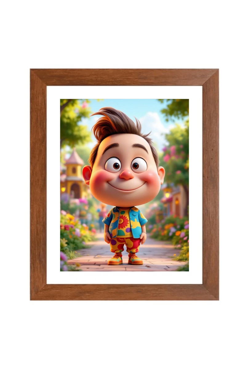 AI Funny AI Funny Cute Boy Art Picture for Kids Art Picture for Kids - 10x14 inches, Brown Color - Perfect Wall Decor for Children's Room