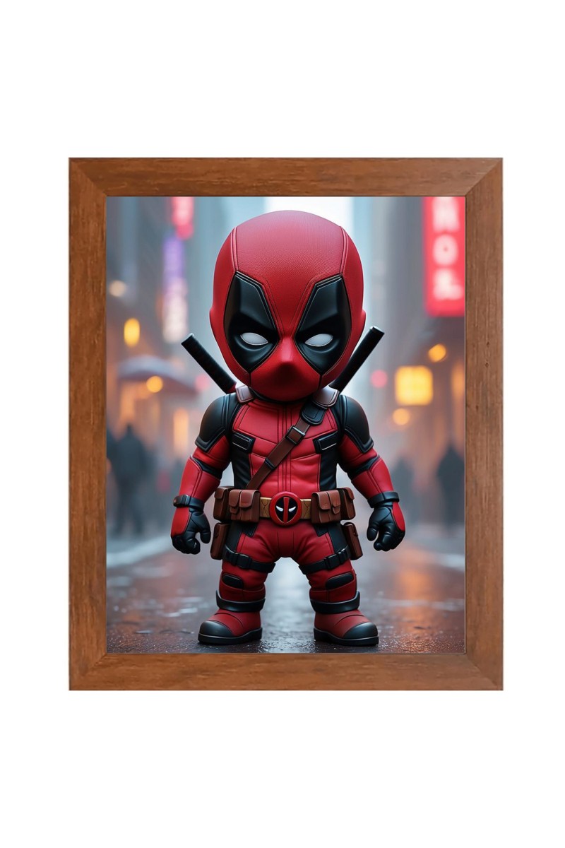 AI Funny AI Funny Cute Deadpool Art Picture for Kids Art Picture for Kids - 10x14 inches, Brown Color - Perfect Wall Decor for Children's Room