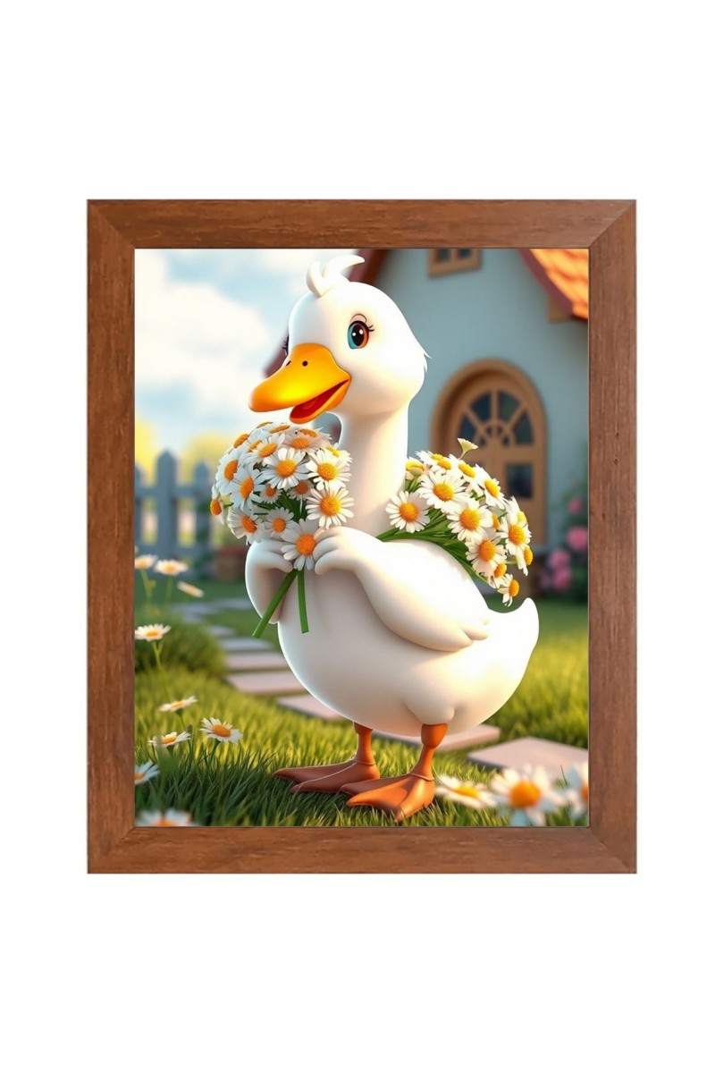 AI Funny AI Funny Cute Duck  Art Picture for Kids Art Picture for Kids - 10x14 inches, Brown Color - Perfect Wall Decor for Children's Room