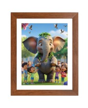 AI Funny AI Funny Cute Elephant With Kids Art Picture for Kids Art Picture for Kids - 10x14 inches, Brown Color - Perfect Wall Decor for Children's Room AI Funny AI Funny Cute Elephant With Kids Art Picture for Kids Art Picture for Kids - 10x14 inches, Brown Color - Perfect Wall Decor for Children's Room