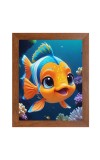 AI Funny AI Funny Cute  Fish Art Picture for Kids Art Picture for Kids - 10x14 inches, Brown Color - Perfect Wall Decor for Children's Room