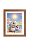 AI Funny AI Funny Cute penguins  Art Picture for Kids Art Picture for Kids - 10x14 inches, Brown Color - Perfect Wall Decor for Children's Room