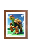 AI Funny AI Funny Cute Tortoise  Art Picture for Kids Art Picture for Kids - 10x14 inches, Brown Color - Perfect Wall Decor for Children's Room