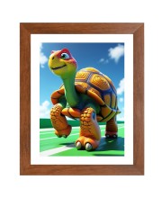 AI Funny AI Funny Cute Tortoise  Art Picture for Kids Art Picture for Kids - 10x14 inches, Brown Color - Perfect Wall Decor for Children's Room