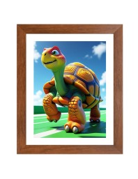 AI Funny AI Funny Cute Tortoise  Art Picture for Kids Art Picture for Kids - 10x14 inches, Brown Color - Perfect Wall Decor for Children's Room