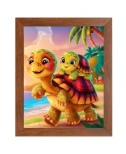 AI Funny AI Funny Cute Tortoise  Art Picture for Kids Art Picture for Kids - 10x14 inches, Brown Color - Perfect Wall Decor for Children's Room