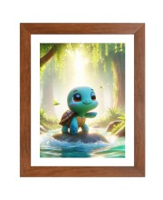 AI Funny AI Funny Cute Tortoise  Art Picture for Kids Art Picture for Kids - 10x14 inches, Brown Color - Perfect Wall Decor for Children's Room