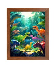 AI Funny AI Funny Dinosaurs  Art Picture for Kids Art Picture for Kids - 10x14 inches, Brown Color - Perfect Wall Decor for Children's Room