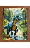 AI Funny AI Funny Dinosaurs  Art Picture for Kids Art Picture for Kids - 10x14 inches, Brown Color - Perfect Wall Decor for Children's Room