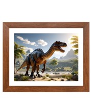 AI Funny AI Funny Dinosaurs  Art Picture for Kids Art Picture for Kids - 10x14 inches, Brown Color - Perfect Wall Decor for Children's Room