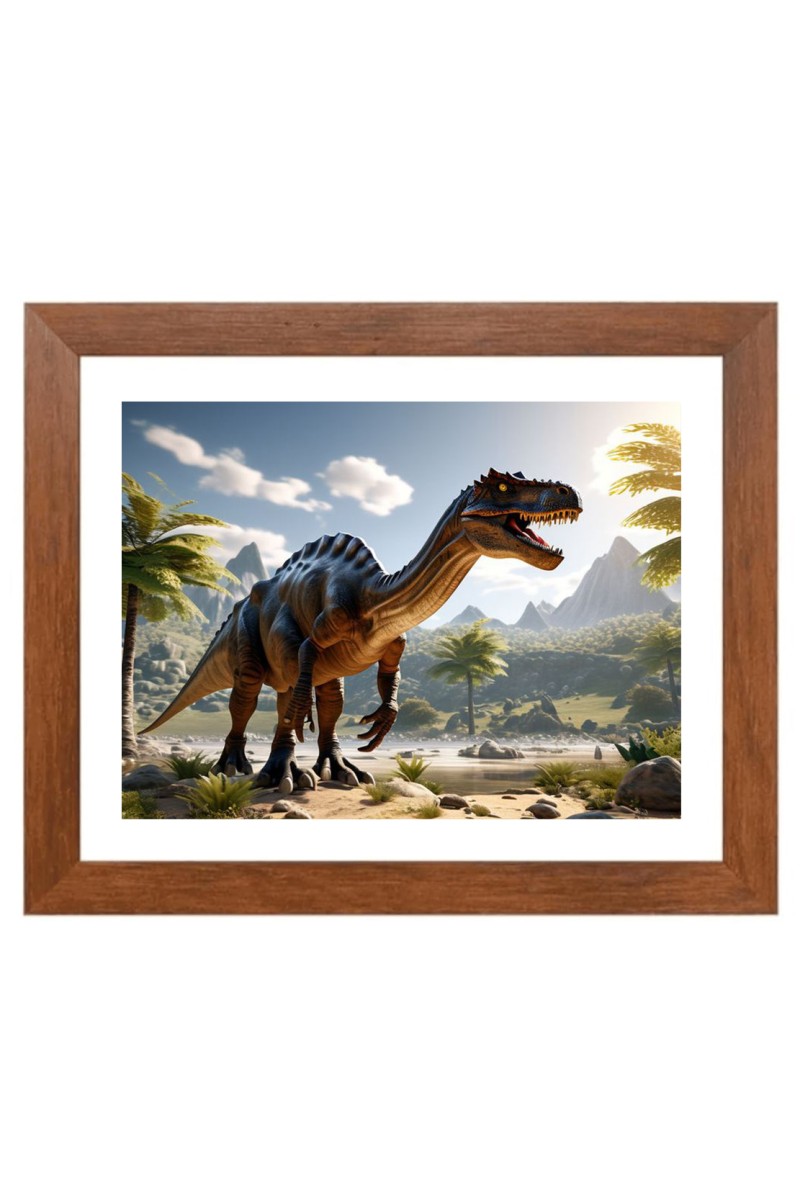 AI Funny AI Funny Dinosaurs  Art Picture for Kids Art Picture for Kids - 10x14 inches, Brown Color - Perfect Wall Decor for Children's Room