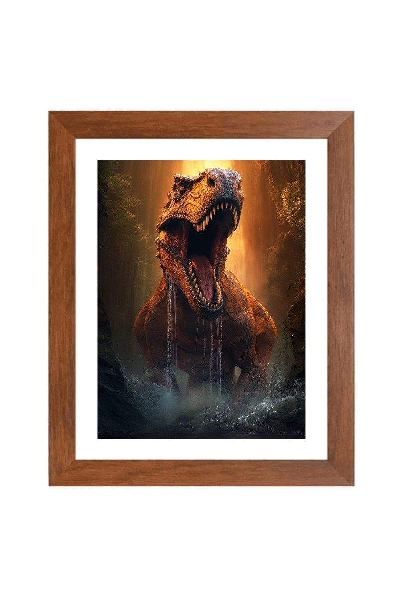 AI Funny AI Funny Dinosaurs  Art Picture for Kids Art Picture for Kids - 10x14 inches, Brown Color - Perfect Wall Decor for Children's Room