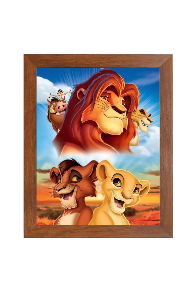 AI Funny AI Funny Lion the king  Art Picture for Kids Art Picture for Kids - 10x14 inches, Brown Color - Perfect Wall Decor for Children's Room