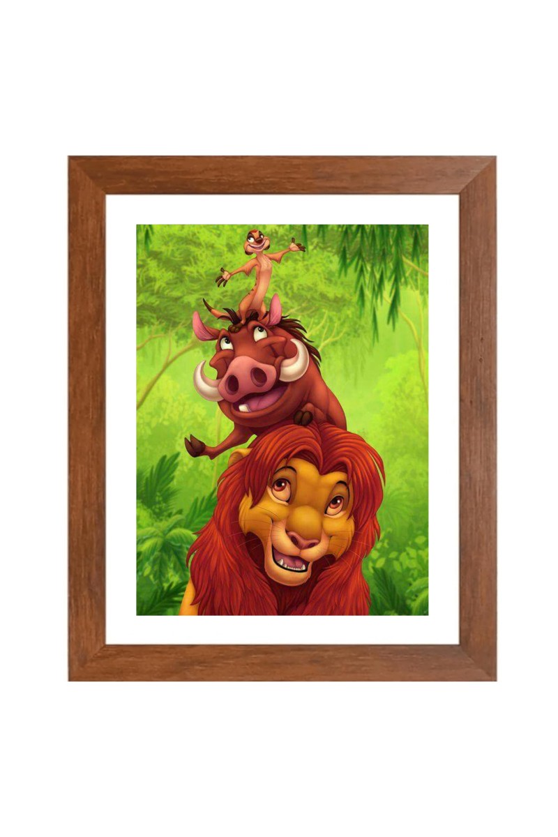 AI Funny AI Funny Lion the king  Art Picture for Kids Art Picture for Kids - 10x14 inches, Brown Color - Perfect Wall Decor for Children's Room