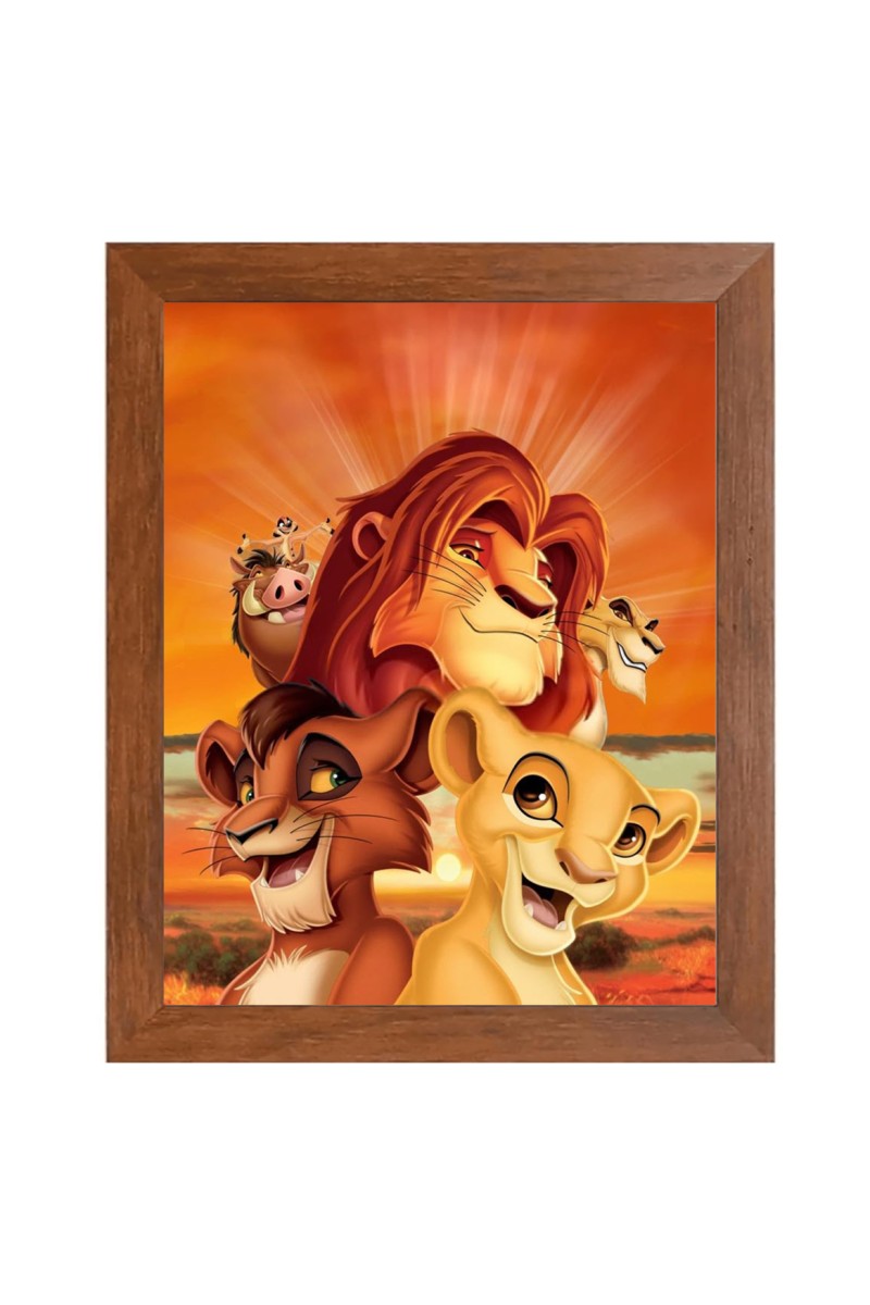 AI Funny AI Funny Lion the king  Art Picture for Kids Art Picture for Kids - 10x14 inches, Brown Color - Perfect Wall Decor for Children's Room