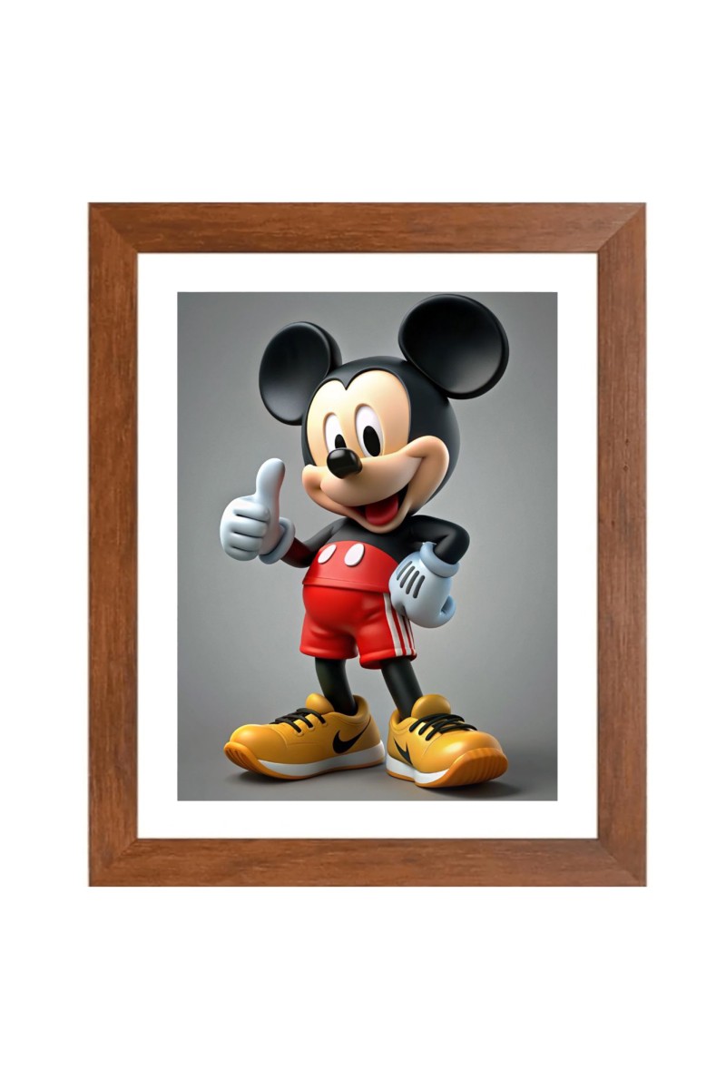 AI Funny AI Funny Micky Mouse Art Picture for Kids Art Picture for Kids - 10x14 inches, Brown Color - Perfect Wall Decor for Children's Room