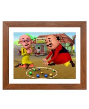 AI Funny AI Funny Motu patlu  Art Picture for Kids Art Picture for Kids - 10x14 inches, Brown Color - Perfect Wall Decor for Children's Room
