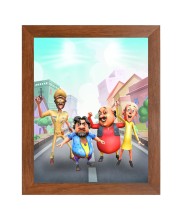 AI Funny AI Funny Motu patlu  Art Picture for Kids Art Picture for Kids - 10x14 inches, Brown Color - Perfect Wall Decor for Children's Room