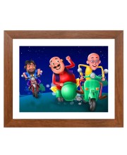 AI Funny AI Funny Motu patlu  Art Picture for Kids Art Picture for Kids - 10x14 inches, Brown Color - Perfect Wall Decor for Children's Room