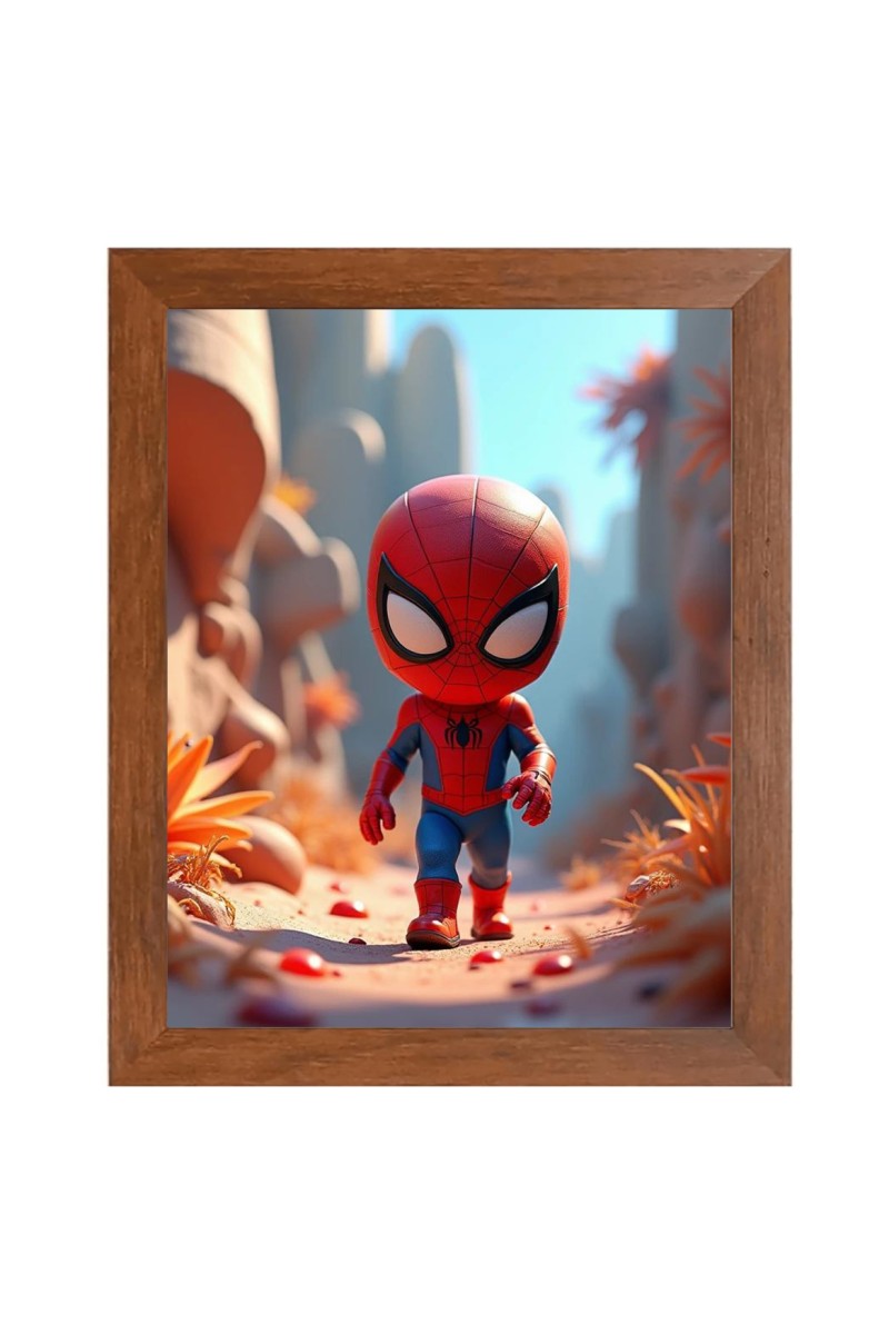 AI Funny AI Funny Spiderman  Art Picture for Kids Art Picture for Kids - 10x14 inches, Brown Color - Perfect Wall Decor for Children's Room