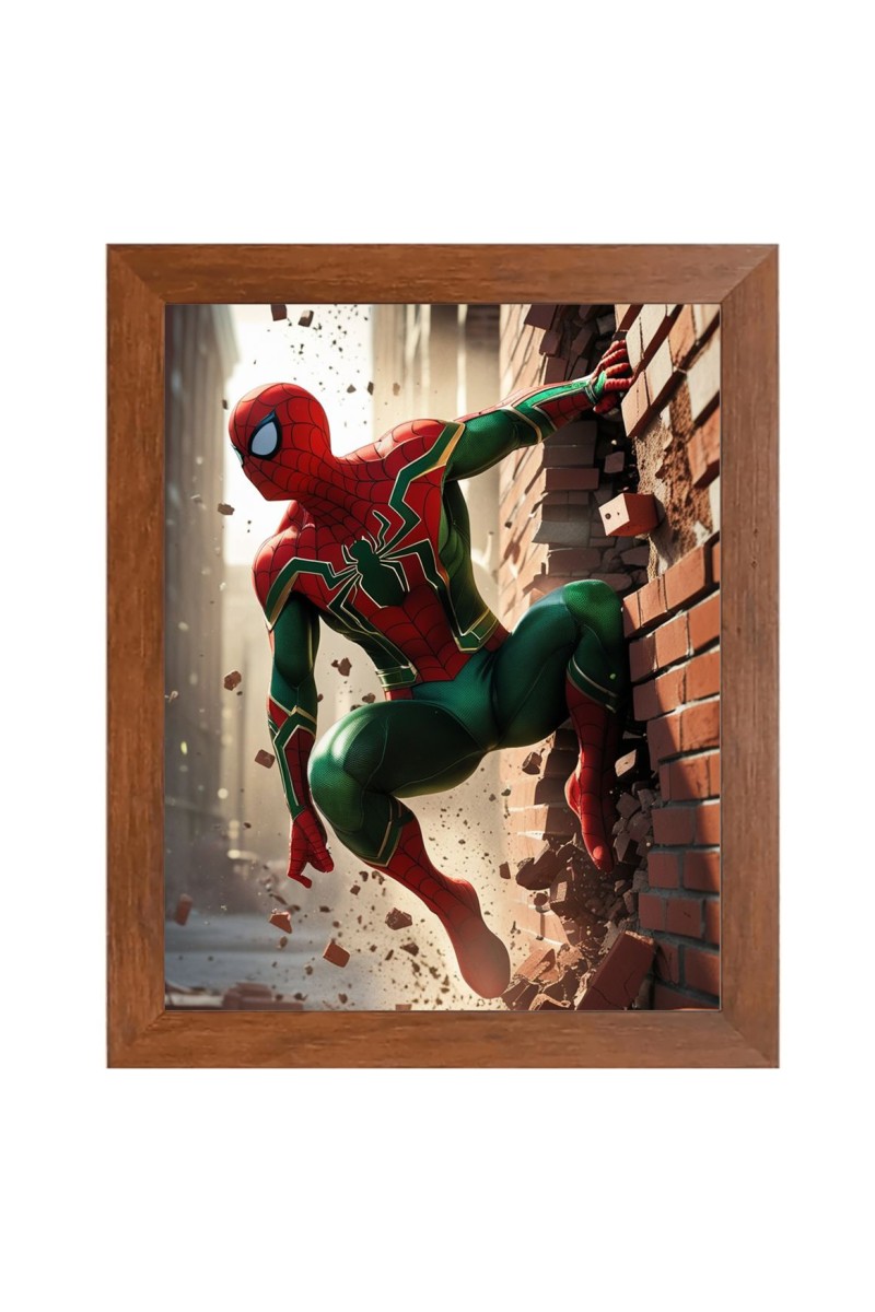 AI Funny AI Funny Spiderman  Art Picture for Kids Art Picture for Kids - 10x14 inches, Brown Color - Perfect Wall Decor for Children's Room