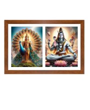Lord kartikeya and shiva Photo Frame - 11x15Inches - Spiritual Artwork for Home Wall Decoration, Puja Room and Office Decoration and Gifting 