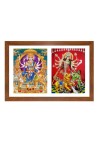 Maa durga and Goddess Kali Killing Bhairwa with His Liona killing Han Photo Frame - 11x15Inches - Spiritual Artwork for Home Wall Decoration, Puja Room and Office Decoration and Gifting 
