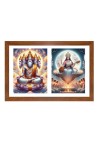 Lord bramha and goddess saraswathi Photo Frame - 11x15Inches - Spiritual Artwork for Home Wall Decoration, Puja Room and Office Decoration and Gifting 