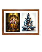 Lord vishnu and shiva Photo Frame - 11x15Inches - Spiritual Artwork for Home Wall Decoration, Puja Room and Office Decoration and Gifting 