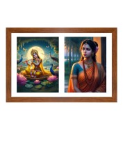 Radha and sita Photo Frame - 11x15Inches - Spiritual Artwork for Home Wall Decoration, Puja Room and Office Decoration and Gifting 
