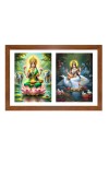 Goddess lakshmi and saraswati Photo Frame - 11x15Inches - Spiritual Artwork for Home Wall Decoration, Puja Room and Office Decoration and Gifting 