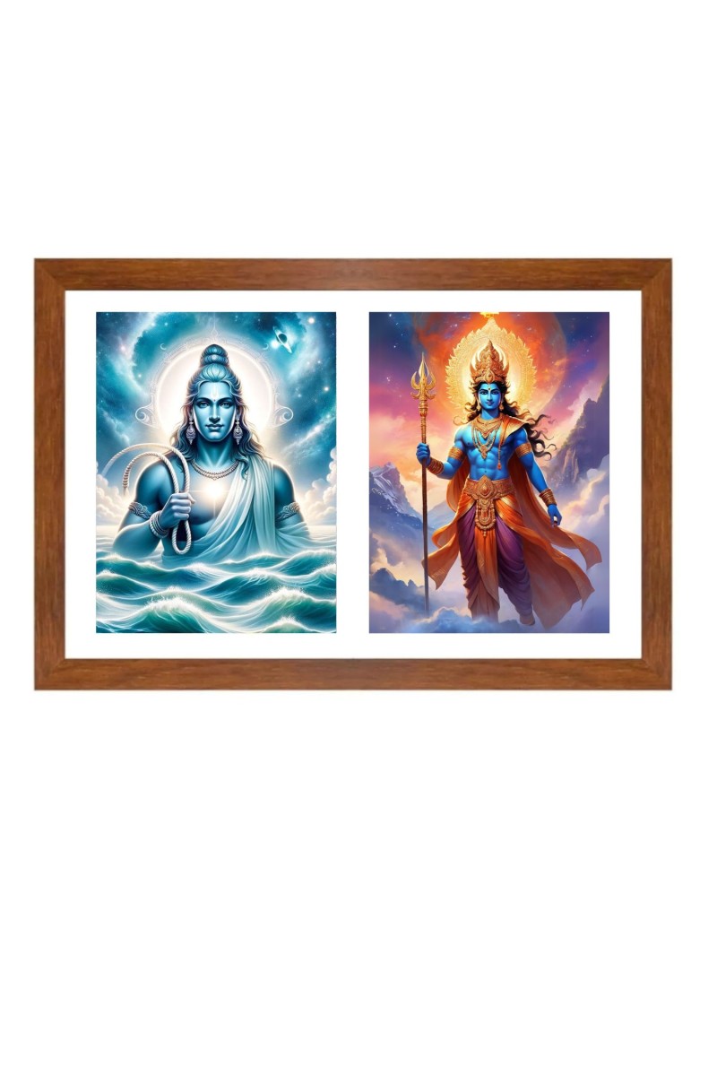 lord varuna deva and indra Photo Frame - 11x15Inches - Spiritual Artwork for Home Wall Decoration, Puja Room and Office Decoration and Gifting 