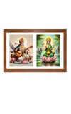Goddess saraswati and lakshmi Photo Frame - 11x15Inches - Spiritual Artwork for Home Wall Decoration, Puja Room and Office Decoration and Gifting 