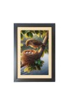 A bird guards its eggs on a tree branch Photo Frame Funny Animal and Bird Cartoon Art, Black color, 11x15 Inch A bird guards its eggs on a tree branch Photo Frame Funny Animal and Bird Cartoon Art, Black color, 11x15 Inch