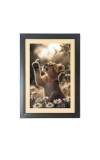 The fierce tiger gently held a delicate flower Photo Frame Funny Animal and Bird Cartoon Art, Black color, 11x15 Inch The fierce tiger gently held a delicate flower Photo Frame Funny Animal and Bird Cartoon Art, Black color, 11x15 Inch