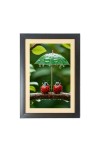 Two cute lady bugs under little umbrella Photo Frame Funny Animal and Bird Cartoon Art, Black color, 11x15 Inch Two cute lady bugs under little umbrella Photo Frame Funny Animal and Bird Cartoon Art, Black color, 11x15 Inch
