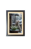 The cat is watching snow Photo Frame Funny Animal and Bird Cartoon Art, Black color, 11x15 Inch The cat is watching snow Photo Frame Funny Animal and Bird Cartoon Art, Black color, 11x15 Inch