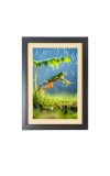 The funny frog is jumping Photo Frame Funny Animal and Bird Cartoon Art, Black color, 11x15 Inch The funny frog is jumping Photo Frame Funny Animal and Bird Cartoon Art, Black color, 11x15 Inch