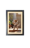 The funny cat is doing karate Photo Frame Funny Animal and Bird Cartoon Art, Black color, 11x15 Inch The funny cat is doing karate Photo Frame Funny Animal and Bird Cartoon Art, Black color, 11x15 Inch