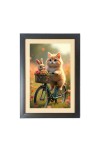 The cute cat and the rabbit are riding a bicycle Photo Frame Funny Animal and Bird Cartoon Art, Black color, 11x15 Inch The cute cat and the rabbit are riding a bicycle Photo Frame Funny Animal and Bird Cartoon Art, Black color, 11x15 Inch
