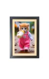 The cute cat is drinking bottle milk Photo Frame Funny Animal and Bird Cartoon Art, Black color, 11x15 Inch The cute cat is drinking bottle milk Photo Frame Funny Animal and Bird Cartoon Art, Black color, 11x15 Inch
