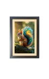 The squirrel with a peacock-feathered tail Photo Frame Funny Animal and Bird Cartoon Art, Black color, 11x15 Inch The squirrel with a peacock-feathered tail Photo Frame Funny Animal and Bird Cartoon Art, Black color, 11x15 Inch