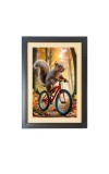 The squirrel is riding a bicycle Photo Frame Funny Animal and Bird Cartoon Art, Black color, 11x15 Inch The squirrel is riding a bicycle Photo Frame Funny Animal and Bird Cartoon Art, Black color, 11x15 Inch